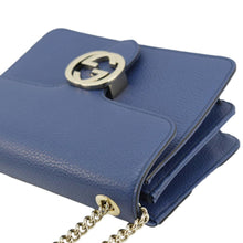 Load image into Gallery viewer, GUCCI Interlocking GG Leather Crossbody Bag Blue 510304
