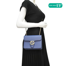 Load image into Gallery viewer, GUCCI Interlocking GG Leather Crossbody Bag Blue 510304
