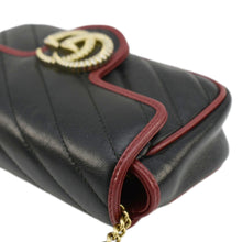 Load image into Gallery viewer, GUCCI GG Marmont Tourchon Mini Matelasse Leather Shoulder Crossbody Bag Black 574969
