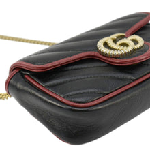 Load image into Gallery viewer, GUCCI GG Marmont Tourchon Mini Matelasse Leather Shoulder Crossbody Bag Black 574969
