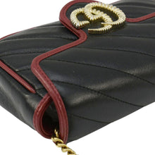 Load image into Gallery viewer, GUCCI GG Marmont Tourchon Mini Matelasse Leather Shoulder Crossbody Bag Black 574969
