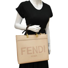 Load image into Gallery viewer, FENDI Sunshine Medium Leather Crossbody Tote Bag Light Pink
