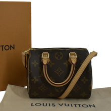 Load image into Gallery viewer, LOUIS VUITTON Nano Speedy Monogram Canvas Crossbody Bag Brown
