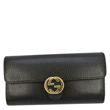 Load image into Gallery viewer, GUCCI Interlocking GG Calfskin Leather Wallet Black 615524
