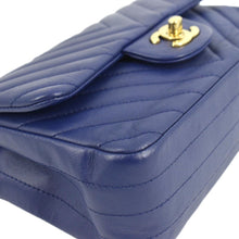 Load image into Gallery viewer, CHANEL CC Mini Rectangular Flap Chevron Leather Shoulder Bag Purple
