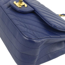 Load image into Gallery viewer, CHANEL CC Mini Rectangular Flap Chevron Leather Shoulder Bag Purple
