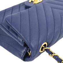 Load image into Gallery viewer, CHANEL CC Mini Rectangular Flap Chevron Leather Shoulder Bag Purple
