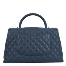 Load image into Gallery viewer, CHANEL CC Coco Caviar Leather Top Handle Flap Shoulder Bag Blue
