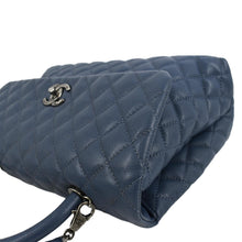 Load image into Gallery viewer, CHANEL CC Coco Caviar Leather Top Handle Flap Shoulder Bag Blue
