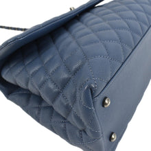 Load image into Gallery viewer, CHANEL CC Coco Caviar Leather Top Handle Flap Shoulder Bag Blue
