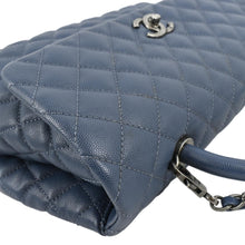 Load image into Gallery viewer, CHANEL CC Coco Caviar Leather Top Handle Flap Shoulder Bag Blue
