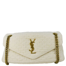 Load image into Gallery viewer, YVES SAINT LAURENT Calypso Organza Leather Crossbody Bag White
