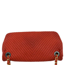 Load image into Gallery viewer, CHANEL Medallion Charm Flap Medium Wrinkled Chevron Leather Crossbody Bag Red
