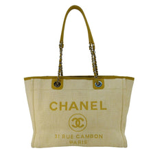 Load image into Gallery viewer, CHANEL Deauville Straw Raffia Tote Bag Yellow
