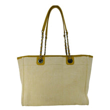 Load image into Gallery viewer, CHANEL Deauville Straw Raffia Tote Bag Yellow
