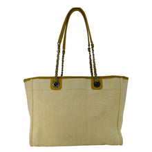 Load image into Gallery viewer, CHANEL Deauville Straw Raffia Tote Bag Yellow
