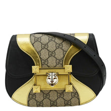 Load image into Gallery viewer, GUCCI Ogilide GG Supreme Canvas Gold Shoulder Bag  front look
