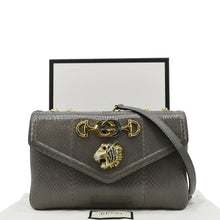 Load image into Gallery viewer, GUCCI Medium Leather Chain Shoulder Bag Grey frint side
