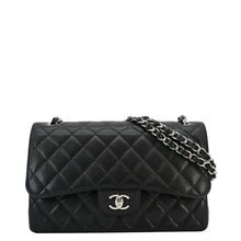 Load image into Gallery viewer, CHANEL Classic Jumbo Double Flap Quilted Caviar Leather Shoulder Bag Black
