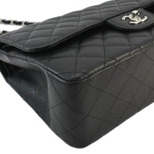 Load image into Gallery viewer, CHANEL Classic Jumbo Double Flap Quilted Caviar Leather Shoulder Bag Black
