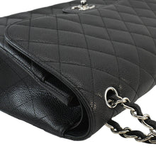 Load image into Gallery viewer, CHANEL Classic Jumbo Double Flap Quilted Caviar Leather Shoulder Bag Black
