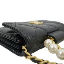 Load image into Gallery viewer, CHANEL Pearl Mini Quilted Leather Top Handle Shoulder Bag Black
