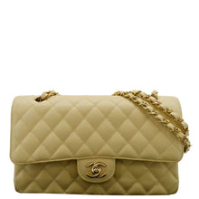 Load image into Gallery viewer, CHANEL Classic Double Flap Quilted Shoulder Bag Cream  front look
