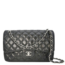 Load image into Gallery viewer, CHANEL Classic Double Flap Quilted Leather Shoulder Bag Black
