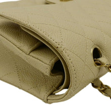 Load image into Gallery viewer, CHANEL Classic Double Flap Quilted Caviar Leather Shoulder Bag Cream
