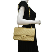 Load image into Gallery viewer, CHANEL Classic Double Flap Quilted Shoulder Bag Cream dummy look
