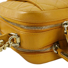 Load image into Gallery viewer, CHANEL Carry Around Mini Quilted Caviar Leather Bowling Bag Yellow
