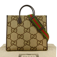 Load image into Gallery viewer, GUCCI Jumbo GG Canvas Tote Shoulder Bag Beige 678839
