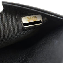 Load image into Gallery viewer, CHANEL Boy Flap Woven Raffia Leather Shoulder Bag Black
