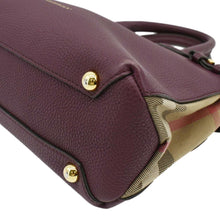 Load image into Gallery viewer, BURBERRY Banner Small House Check Leather Tote Shoulder Bag Maroon
