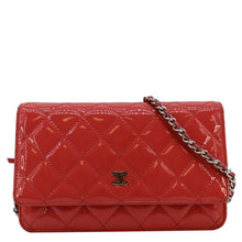 Load image into Gallery viewer, CHANEL WOC Quilted Patent Leather Red Crossbody Bag  front look
