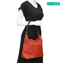 Load image into Gallery viewer, LOUIS VUITTON Bagatelle Monogram Empreinte Leather Shoulder Bag Red
