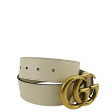 Load image into Gallery viewer, GUCCI Double G buckle Marmont Leather Belt Off White 400593 Size 70/28
