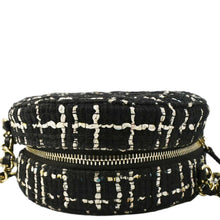 Load image into Gallery viewer, CHANEL Round Quilted Tweed Clutch Crossbody Bag Black
