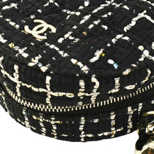 Load image into Gallery viewer, CHANEL Round Quilted Tweed Clutch Crossbody Bag Black
