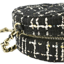 Load image into Gallery viewer, CHANEL Round Quilted Tweed Clutch Crossbody Bag Black
