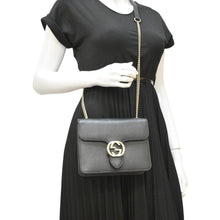 Load image into Gallery viewer, GUCCI Interlocking GG Leather Crossbody Bag Black dummy look
