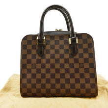 Load image into Gallery viewer,  LOUIS VUITTON Triana Damier Ebene Satchel Bag Brown back look
