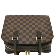 Load image into Gallery viewer, LOUIS VUITTON Triana Damier Ebene Satchel Bag Brown upper side
