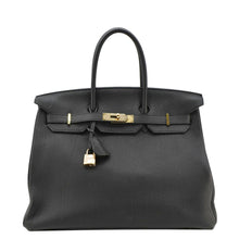 Load image into Gallery viewer, HERMES Birkin 35 Togo Leather Tote Bag Black front look
