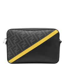 Load image into Gallery viewer, FENDI Diagonal Medium FF Zucca Canvas Camera Case Crossbody Bag Black
