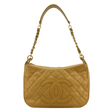 Load image into Gallery viewer, CHANEL Vintage Half Moon Leather Hobo Bag Dark Beige
