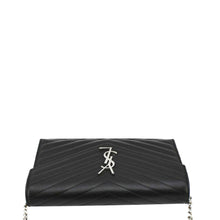 Load image into Gallery viewer, YVES SAINT LAURENT Wallet on Chain Leather Crossbody Bag Black
