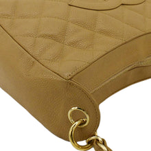 Load image into Gallery viewer, CHANEL Vintage Half Moon Quilted Caviar Leather Hobo Bag Dark Beige
