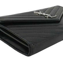 Load image into Gallery viewer, YVES SAINT LAURENT Wallet on Chain Leather Crossbody Bag Black
