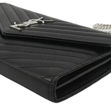 Load image into Gallery viewer, YVES SAINT LAURENT Wallet on Chain Leather Crossbody Bag Black
